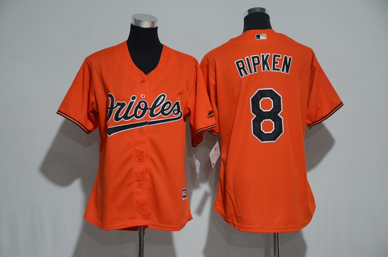 Womens 2017 MLB Baltimore Orioles #8 Ripken Orange Jerseys->women mlb jersey->Women Jersey